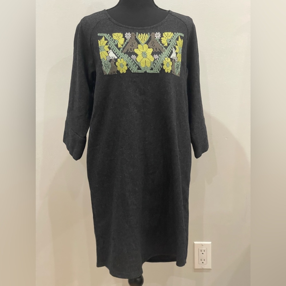 Fabrica‎ Social 7 Grey Embroidered Knee Length Dress